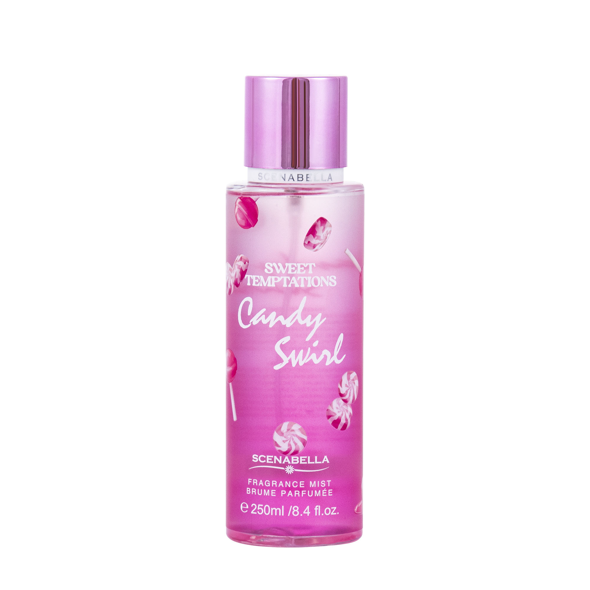 250ml pink  SWEET TEMPTATIONS CANDY FRAGRANCE MIST BRUME PARFUMEE for Girl Lady