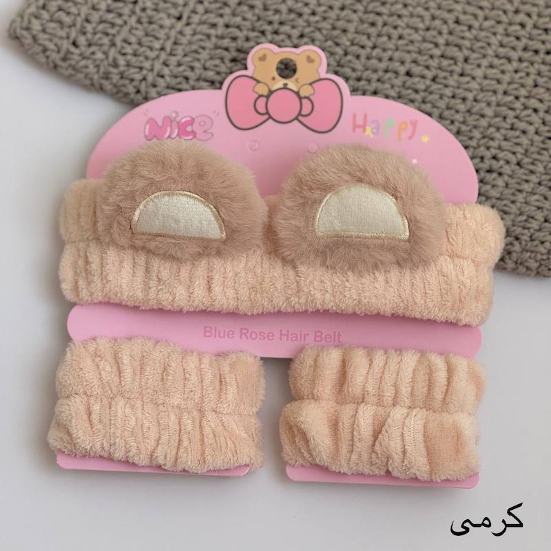 LOT DE 3 BANDEAUX EN PELUCHE EN FORME D'OREILLE D'OURS POUR FEMMES ET FILLES POUR SE LAVER LE VISAGE ET LE MAQUILLAGE